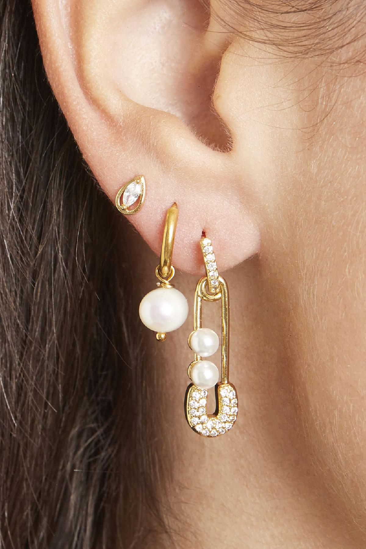 Boucles d'oreilles Pearl Of The Sea Blanc Acier inoxydable Image2